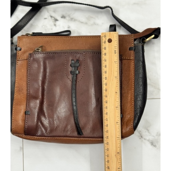 Diba True Crossbody Handbag Brown Black Leather Brass Purse Shoulder Bag BOHO - Picture 7 of 9